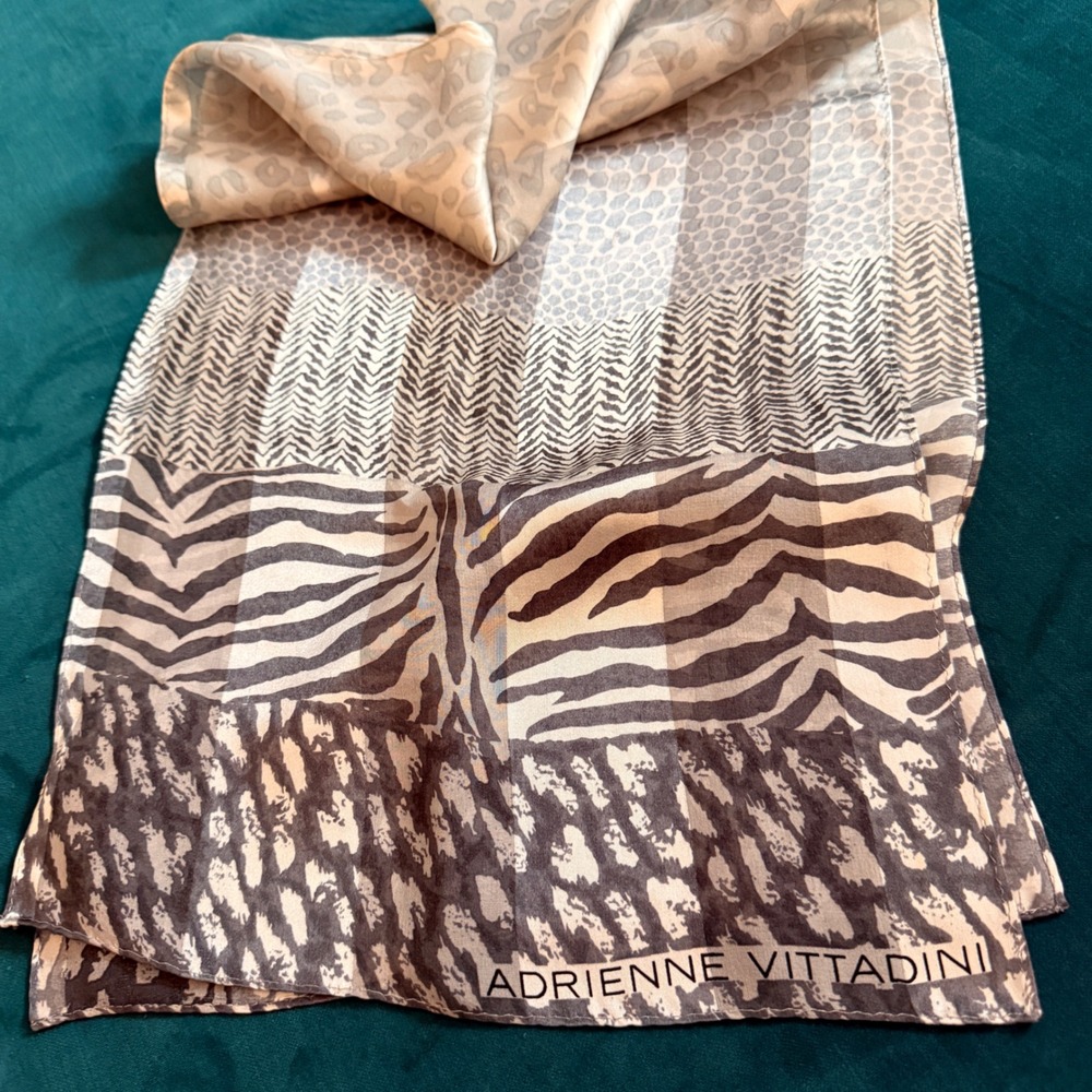 Adrienne Vittadini + Animal Print Scarves Bundle Women Zebra Leopard Abstract - Picture 4 of 12